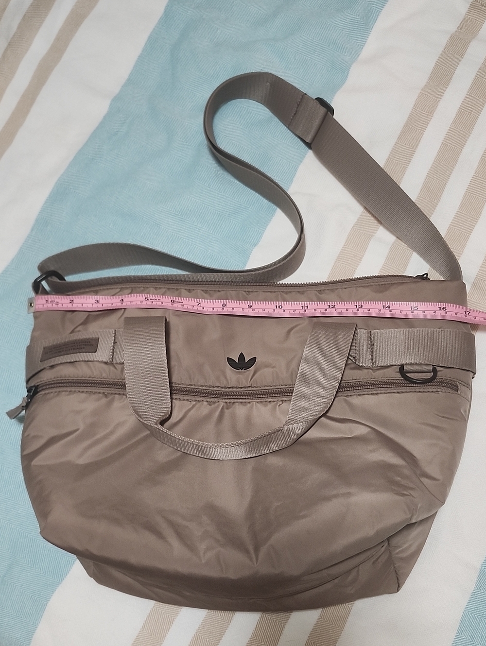 Adidas Taupe Crossbody Puffer Bag